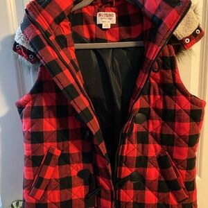 Mossimo Supply Co. Red and Black Checkered Vest